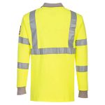 FR77 - Flame Resistant Anti-Static Hi-Vis Long Sleeve Polo Shirt Yellow - Image 2