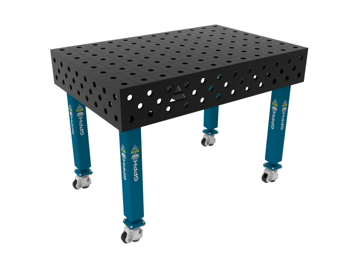 Traditional Welding Tables PLUS 1.2M x 0.8M (System 16) With Wheels - Image 1